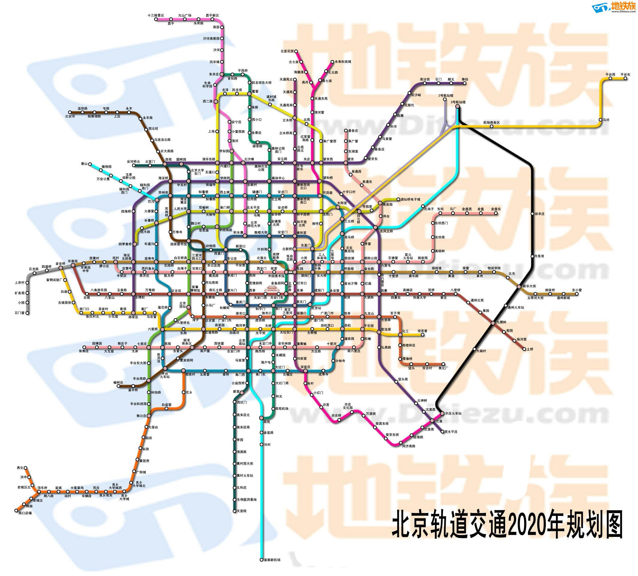 北京轨道交通2020规划图东北加密线的位置很悲剧