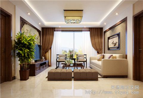 实创装饰130平米三居室温馨淡雅简中式风格
